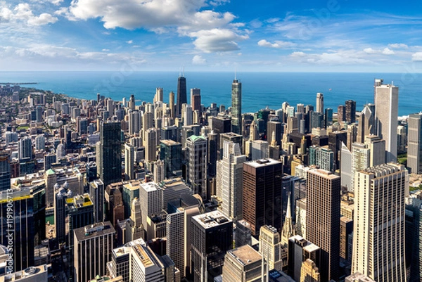 Obraz Aerial view of Chicago