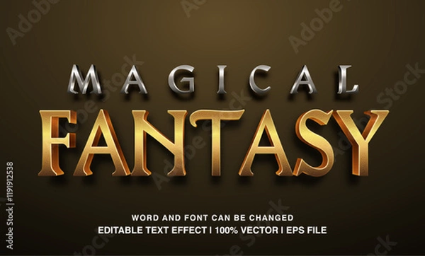 Obraz editable magical fantasy style typeface