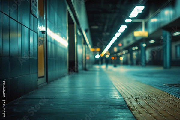 Fototapeta Cold and Depressing Underground Subway Shelter: A Stark Depiction of Homelessness, Poverty, and Survival – Highlighting Urban Struggles, Housing Crisis, and Marginalized Lives in Public Transit Spaces
