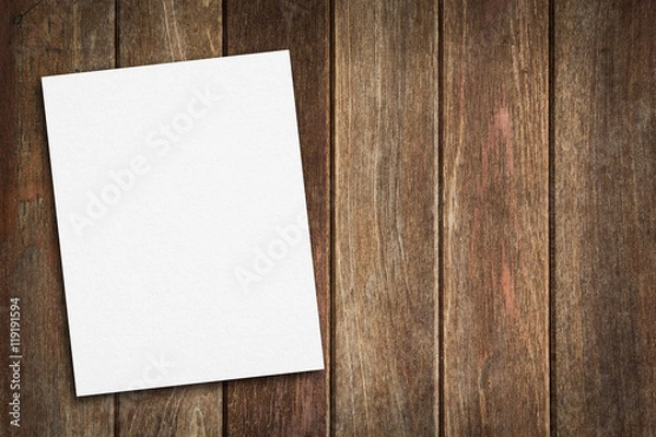 Obraz Blank paper on wood table