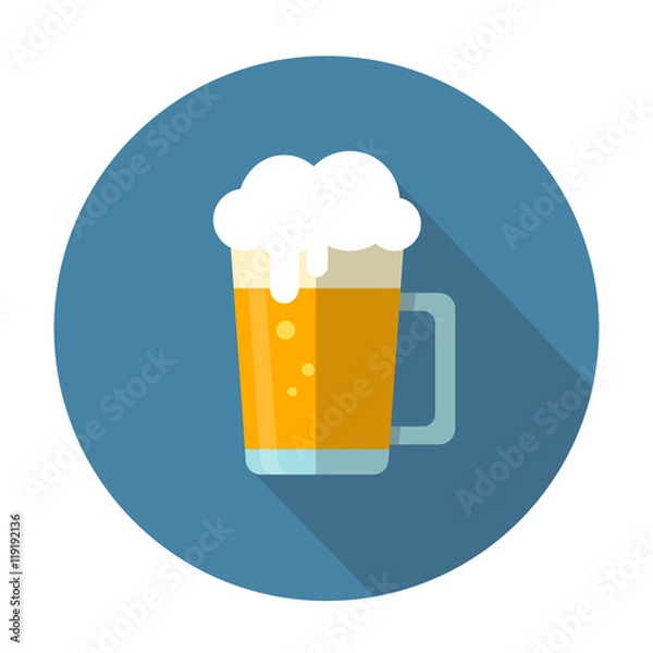 Obraz flat beer mug icon