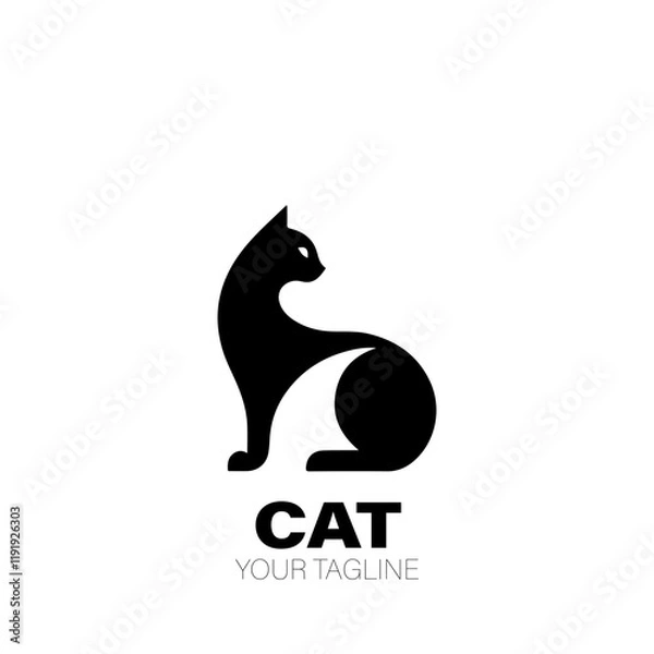 Fototapeta Cat Logo. Cat Logo Design. Cat Logo Brand. Cat Logo Vector Design Isolated on White Background