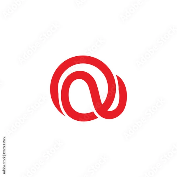 Fototapeta letters on red circles geometric logo vector