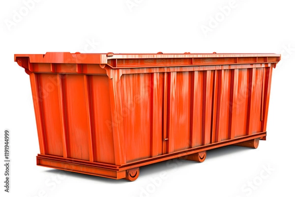 Obraz Orange Roll-Off Dumpster: Waste Disposal on Wheels