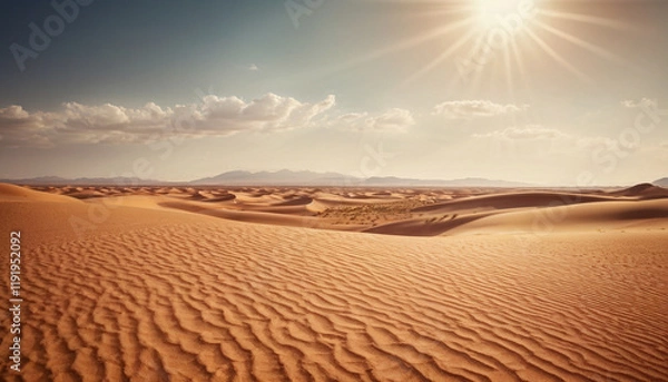 Fototapeta Empty Desert in Saudi Arabia, Desert in Dubai, Camel in Desert