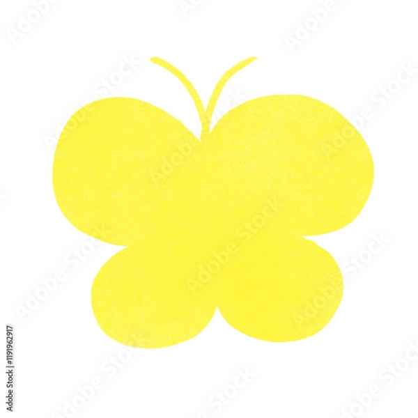 Obraz スタンプ風の丸い蝶のイラスト