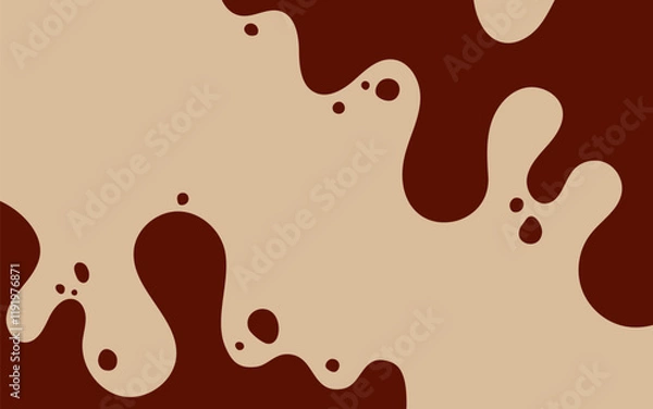 Obraz Coffee or chocolate liquid texture. Cocoa splash vector background. Abstract liquid brown waves illustration.