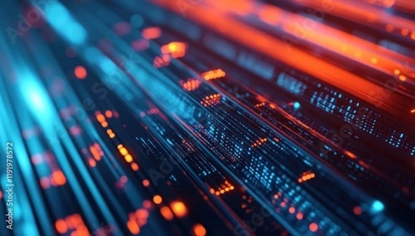 Fototapeta Abstract Digital Data Stream: Cyberspace Flow