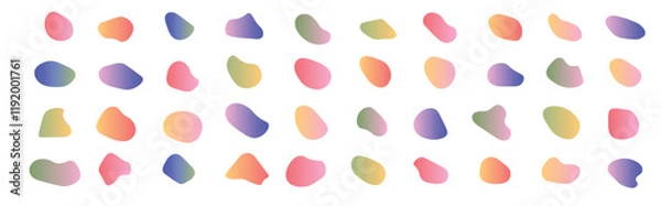 Fototapeta  abstract fluid or blob shapes design, organic design set