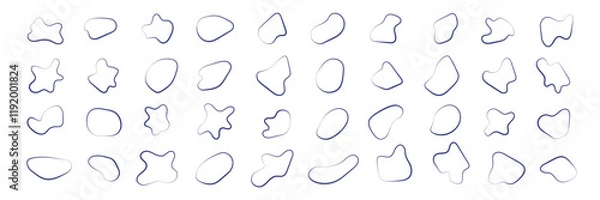 Fototapeta abstract fluid or blob shapes design, organic design set