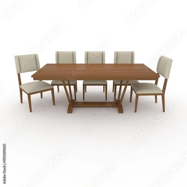Fototapeta 3d render Dining Set design element. Furniture Collection