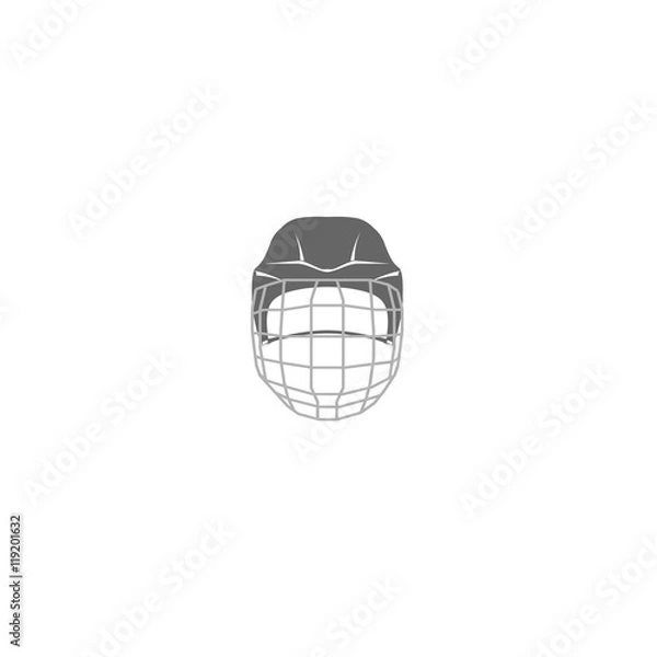 Fototapeta Helmet for hockey. Player Protection. The game of hockey. Minimalism. Sport icon. Vector