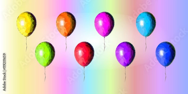Obraz Low Poly colorful balloons