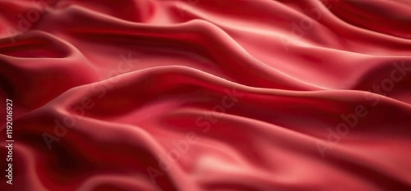 Fototapeta Vibrant Red Surface with Smooth Gradient and Subtle Shadows