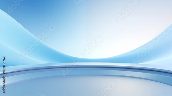 Fototapeta Minimalist blue 3D scene