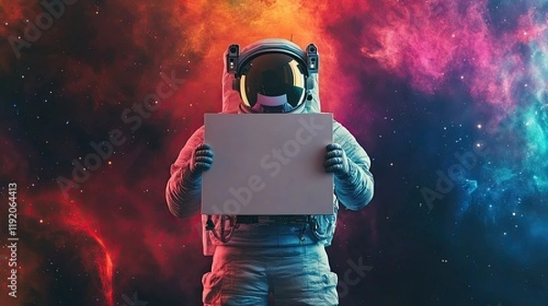 Fototapeta An astronaut in a spacesuit floats in space with Earth in the background