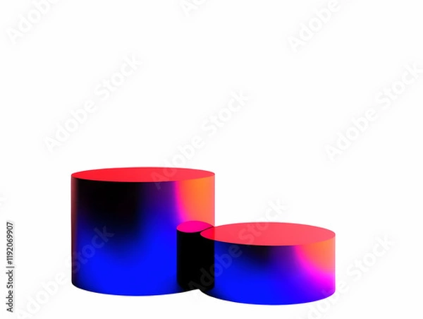 Fototapeta Gradient Cylinders Podium Studio Mockup