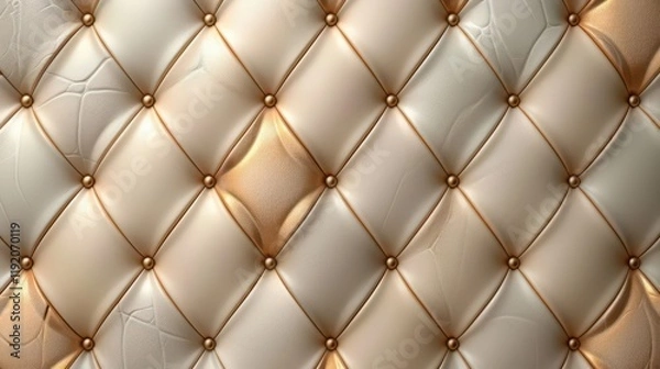 Fototapeta A textured surface featuring a quilted pattern with metallic accents.