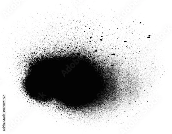 Fototapeta Black spray paint drip with soft edges and minimalistic design