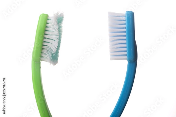 Obraz Used toothbrushes on white