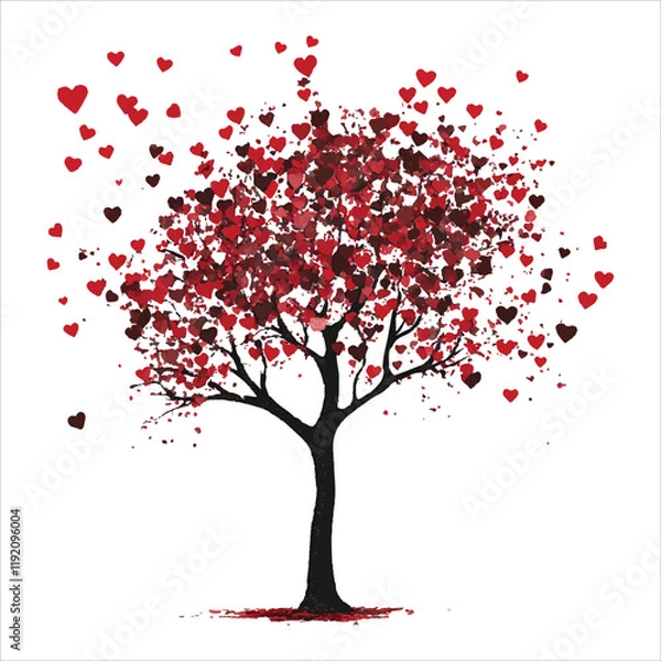 Obraz Valentine Day Vector illustration Love Tree  