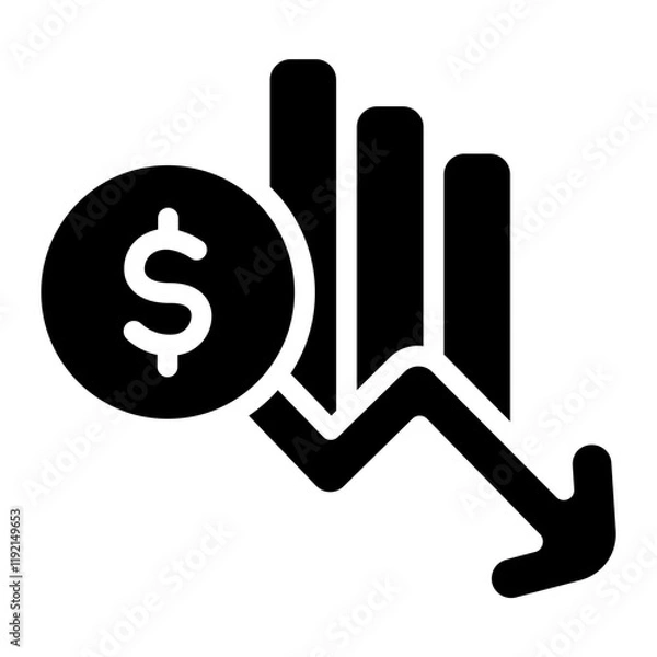 Obraz Bankrupt Solid Icon