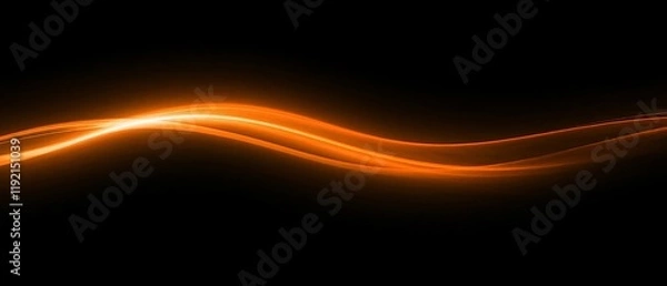 Fototapeta Black and orange abstract background showcases dynamic high-speed light effects. Generative AI