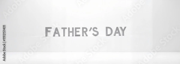 Fototapeta Father’s Day text on simple white minimalist background