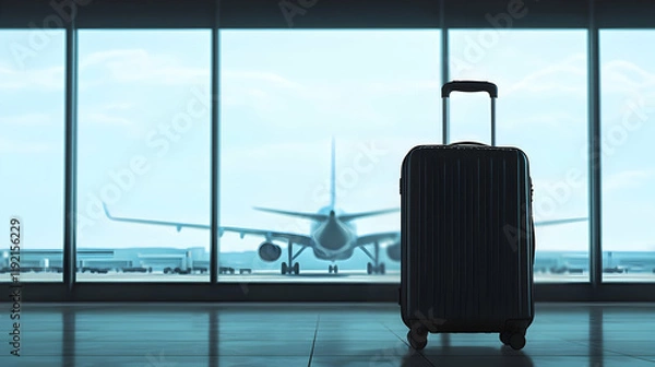 Fototapeta Travel journey begins airport terminal photograph modern environment wide angle view adventure awaits