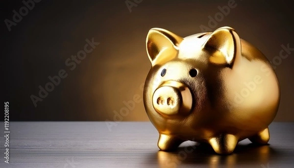 Obraz 純金の豪華な豚の貯金箱
