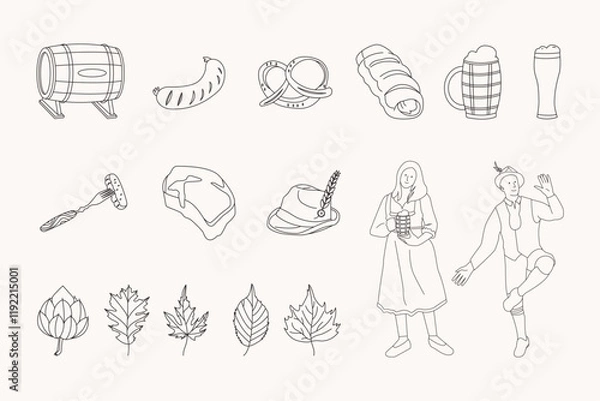 Obraz Octofest Elements Pack Outline Style