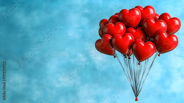 Fototapeta Valentine's Day background featuring a heart pattern and the words "Happy Valentine's Day" in typography. vector drawing. banners, flyers, posters, brochures, invitations, and wallpaper. View