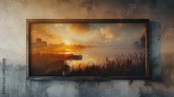 Fototapeta Landscape photo frame for large-format prints. 