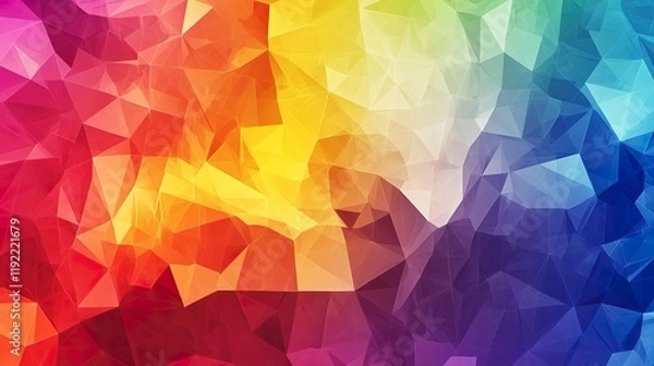 Obraz modern and vibrant graphic background, abstract geometric figures in rainbow colors, soft and gradual textures.