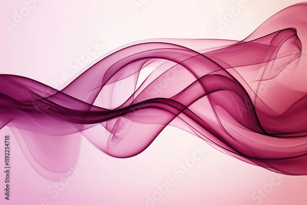 Obraz ピンクと紫のグラデーションが美しい、流れるような抽象的イメージの波