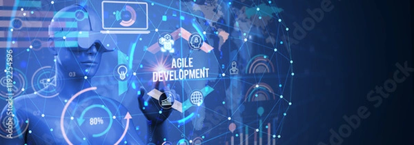 Fototapeta Concept of agile software development. 3d illustration