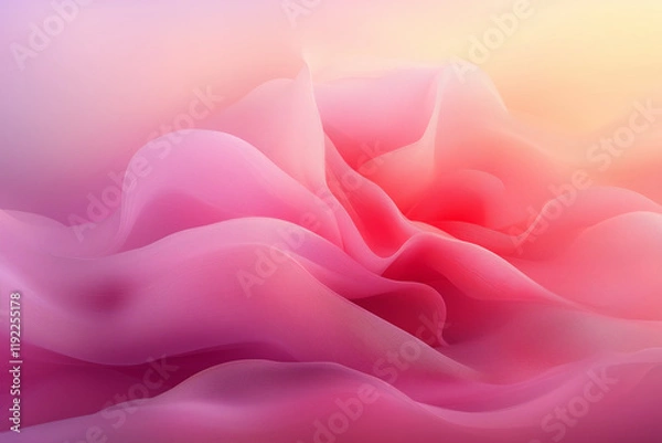 Obraz 柔らかなワインレッドの波模様、優雅に流れる抽象的イメージ