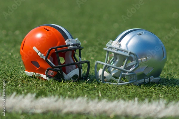 Fototapeta american football helmets