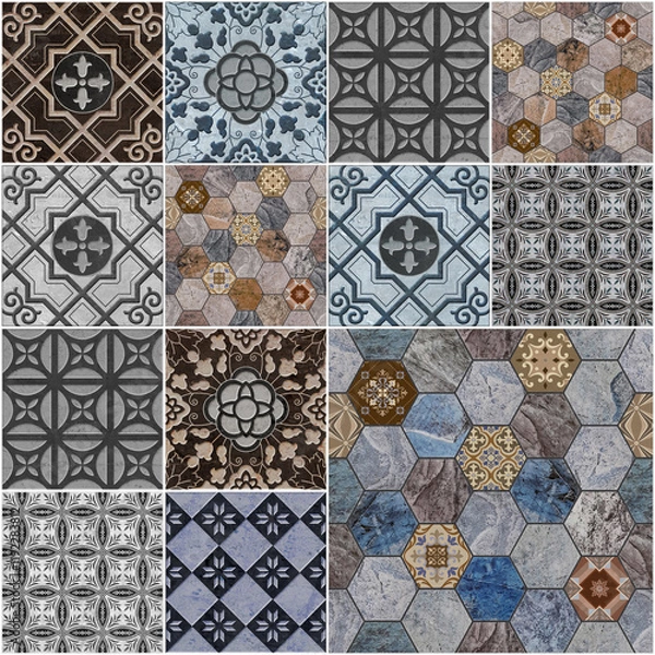 Fototapeta abstract design pattern for wall tile and floor tile , marble tile mosaic , geometric	
