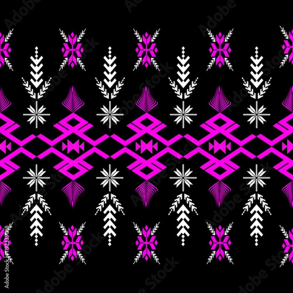 Fototapeta African ethnic traditional pattern. seamless beautiful Kitenge, chitenge style. fashion design in colorful. Geometric circle abstract motif. Floral Ankara prints, African wax prints.