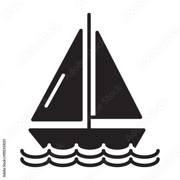 Obraz Sailboat icon or logo isolated sign symbol vector illustration - high-quality black style vector icons	