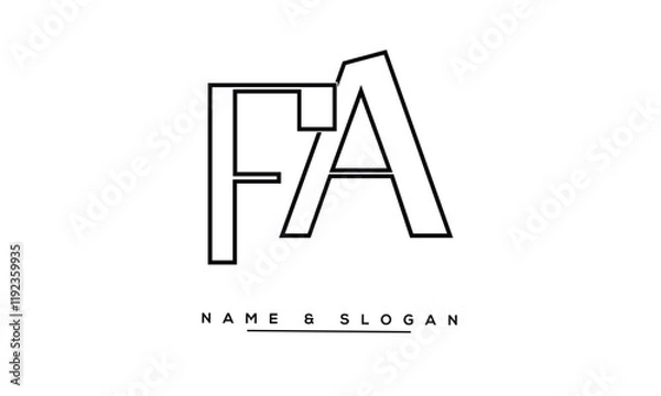Fototapeta FA, AF Abstract Letters Logo Monogram
