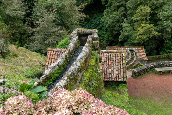 Obraz Natural dos Caldeiroes Park in the north of Sao Miguel Island over the Atlantic, Azores archipelago, Portugal