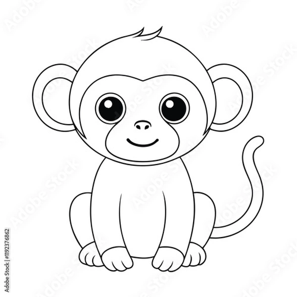 Fototapeta outline monkey vector design 
