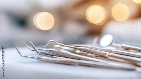 Obraz dental tools on a white background