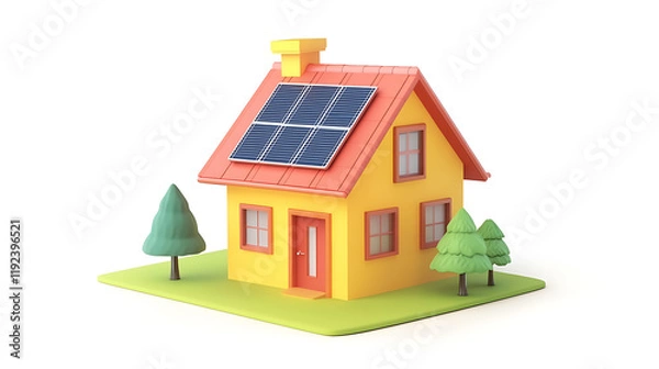 Fototapeta Home solar panes, wallpaper, the renewable energy is an alternative source of global conservation
