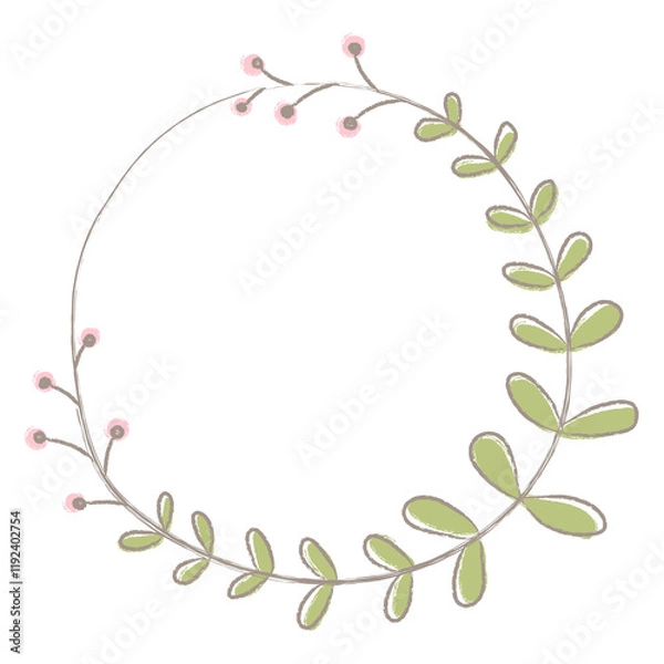 Obraz Leafy doodle frame design element