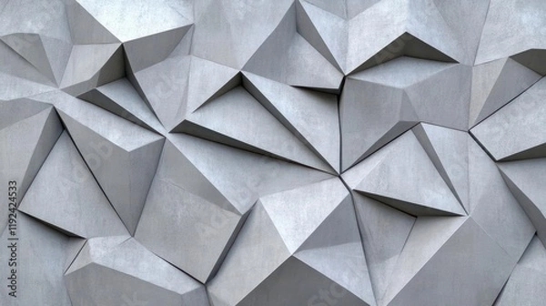 Fototapeta Geometric Concrete Design with Three-Dimensional Textures and Shapes