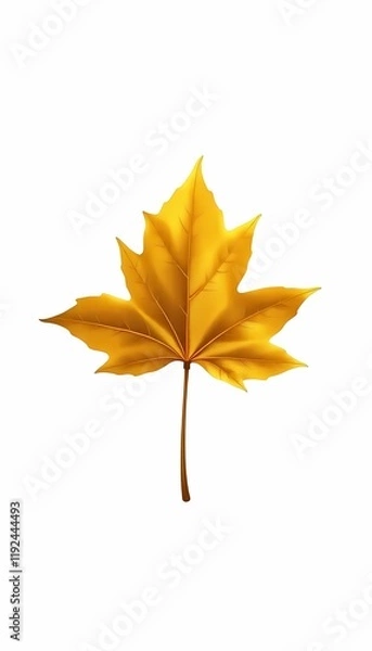 Fototapeta Golden Metallic Maple Leaf