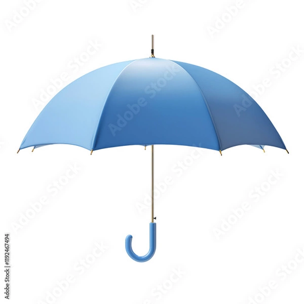 Fototapeta Blue Umbrella Isolated on Transparent Background for Weather and Protection Concepts